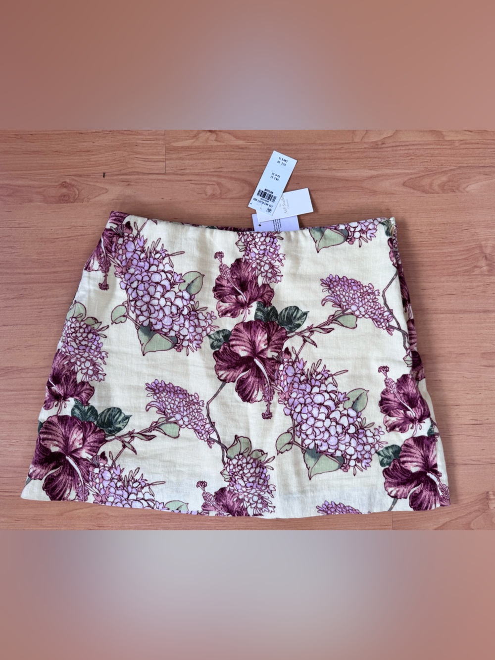 The A&F Ultra High Rise Scarlett Yellow & Wine Floral Linen-Blend Mini Skort - M - Picture 14 of 16